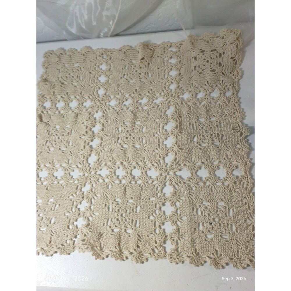 Vintage Hand Crocheted Table Scarves Dresser Scarves Cottagecore- Set of 2 Pair